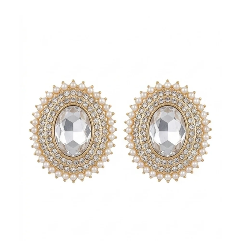 Antique Gold Oval Studs