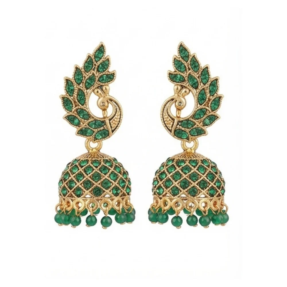 Peacock Motif Jhumki