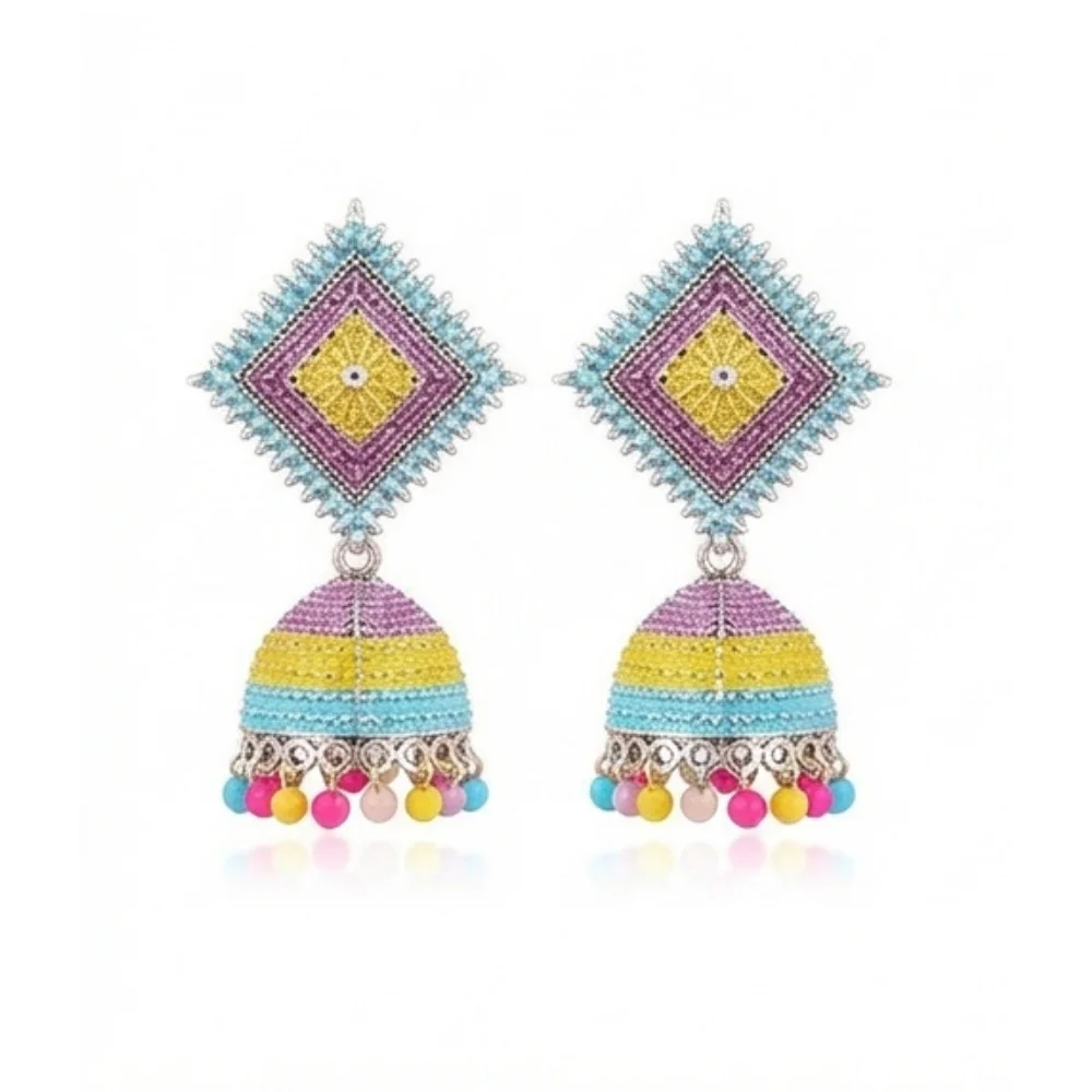 Geometric Multi-Color Jhumki