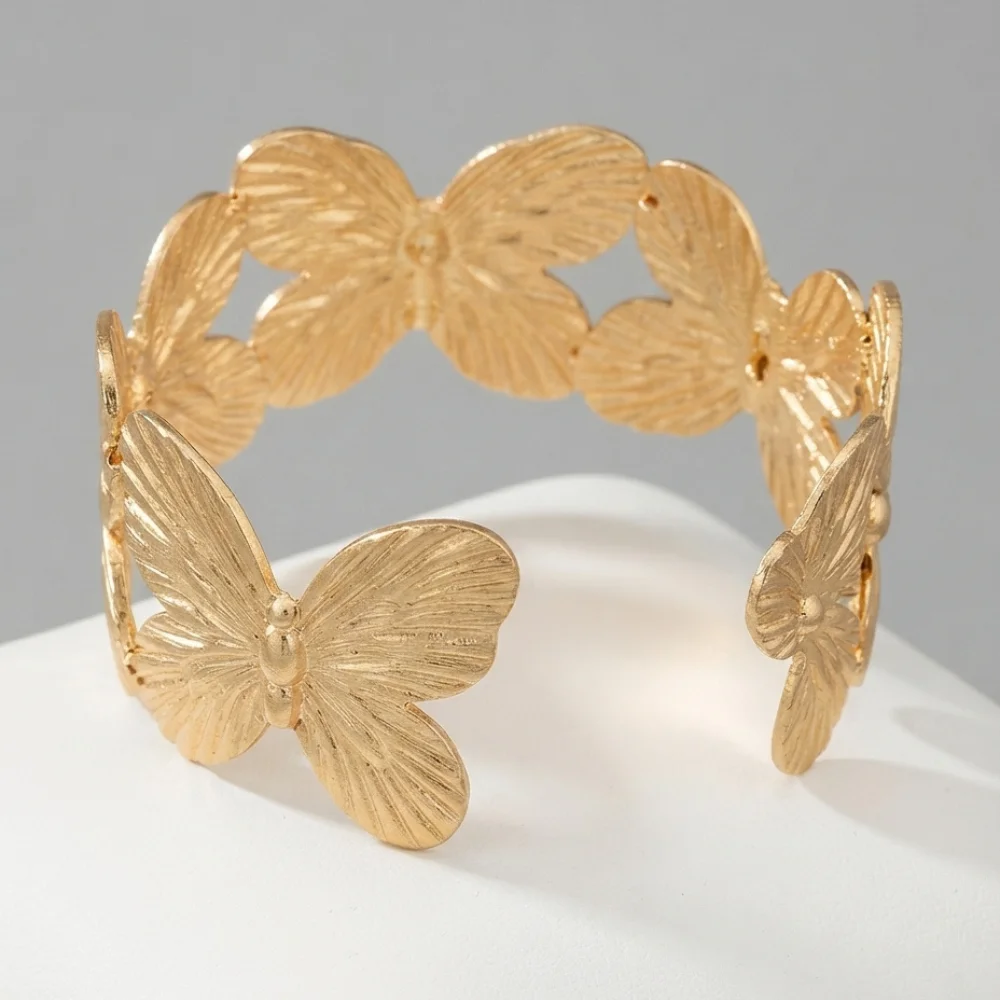 Gold Butterfly Statement Bracelet - Image 3