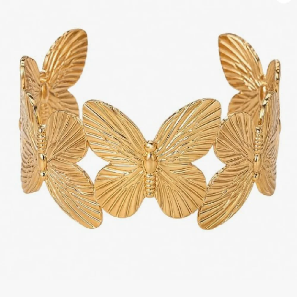 Gold Butterfly Statement Bracelet - Image 2